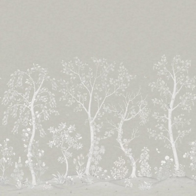 Cole & Son Seasonal Woods Wallpaper in Platinum Pearl